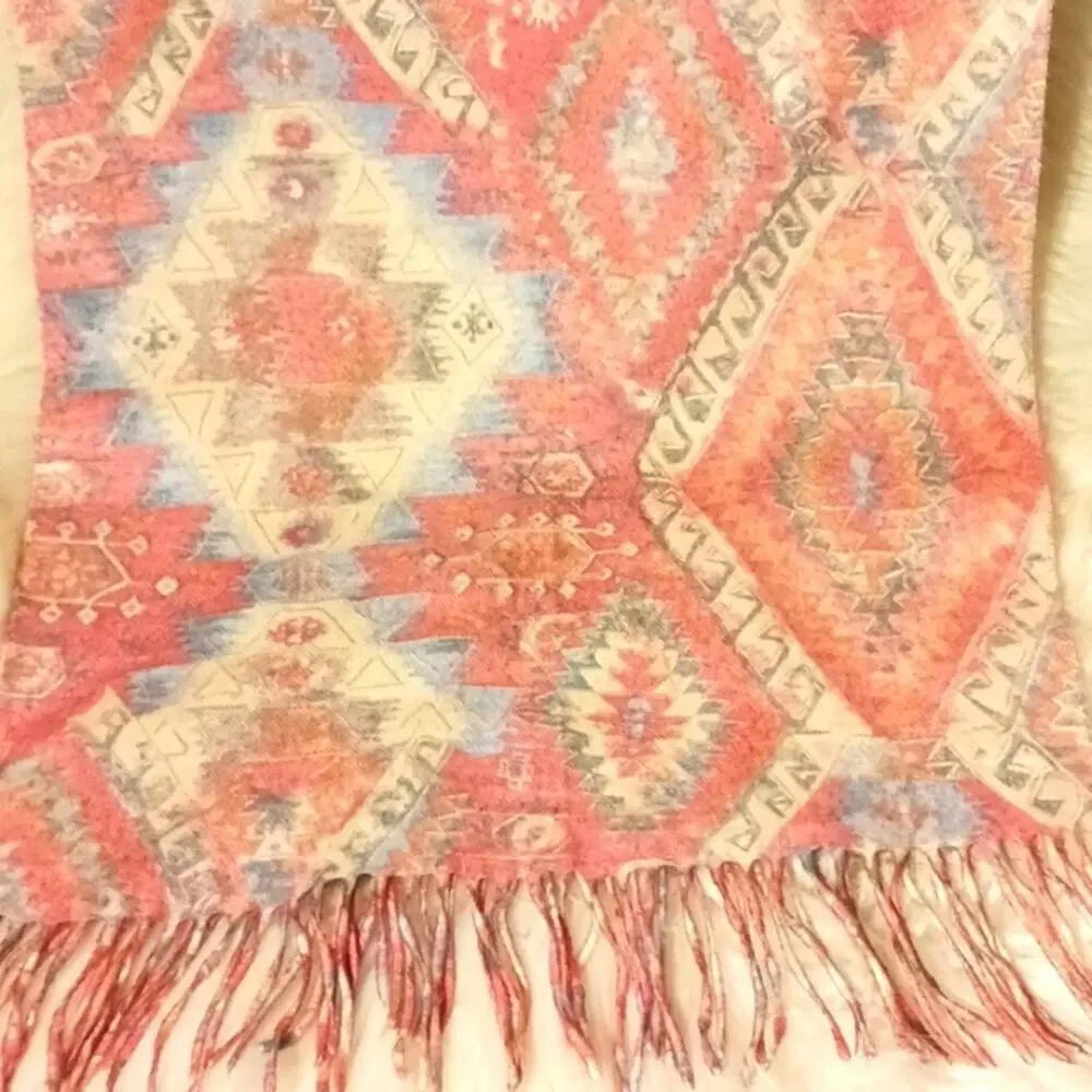 Cashminx‎ Designer Scarf PINK Aztec Geometric Paisley SOFT Barbiecore Germany